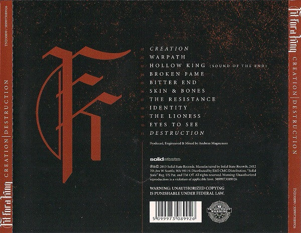 Fit For A King : Creation|Destruction (CD, Album)