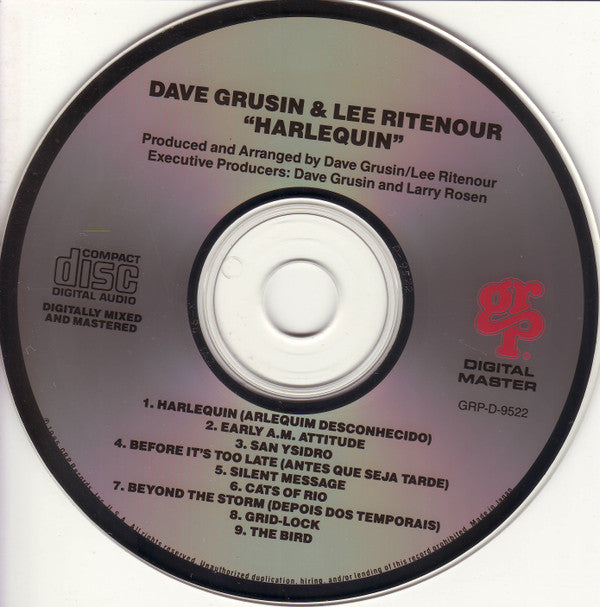Dave Grusin / Lee Ritenour : Harlequin (CD, Album)
