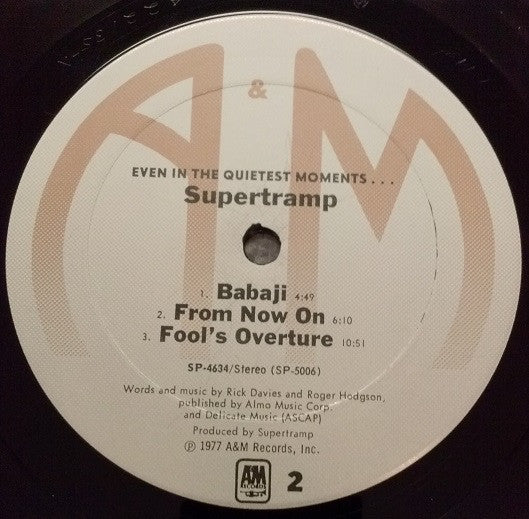 Supertramp : Even In The Quietest Moments... (LP, Album, Ter)