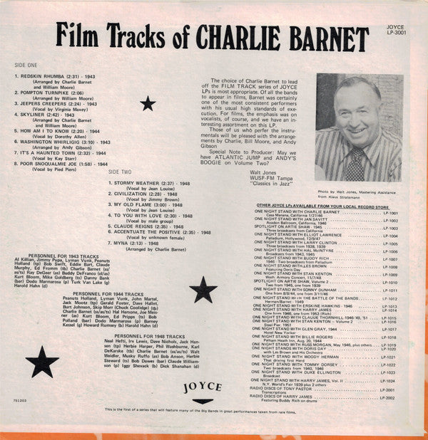 Charlie Barnet : Film Tracks Of Charlie Barnet (LP, Album)