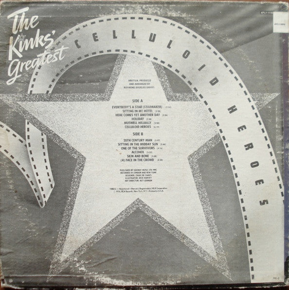 The Kinks : Celluloid Heroes - The Kinks' Greatest (LP, Comp, RE)