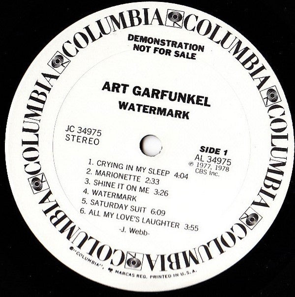 Art Garfunkel : Watermark (LP, Album, Promo)