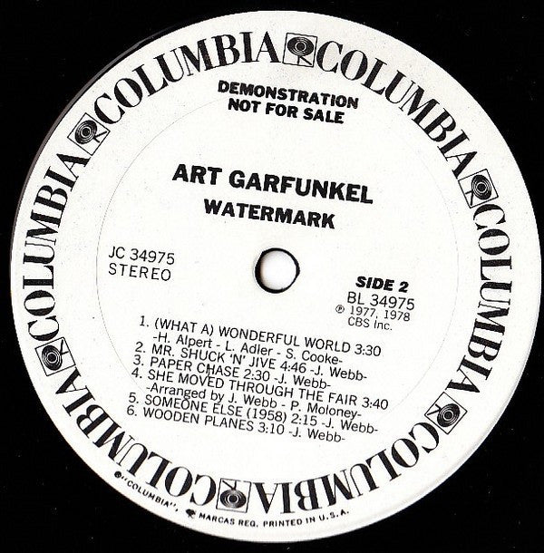 Art Garfunkel : Watermark (LP, Album, Promo)