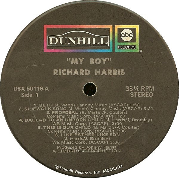 Richard Harris : My Boy (LP, Album, Gat)