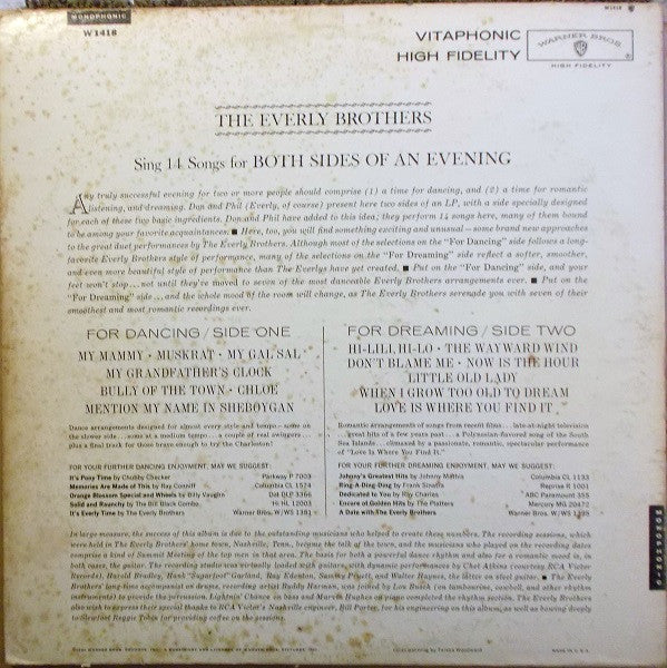 Everly Brothers : Both Sides Of An Evening (LP, Album, Mono)