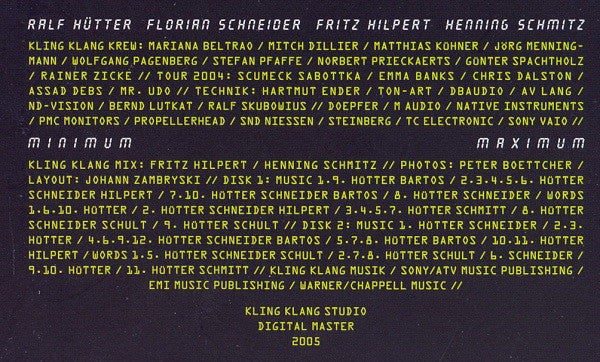 Kraftwerk : Minimum-Maximum (2xCD, Album, Eng)