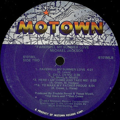 Michael Jackson : Farewell My Summer Love (LP, Album)