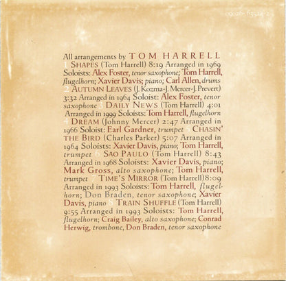 Tom Harrell : Time's Mirror (CD, Album)