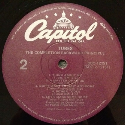 The Tubes : The Completion Backward Principle (LP, Album, Win)