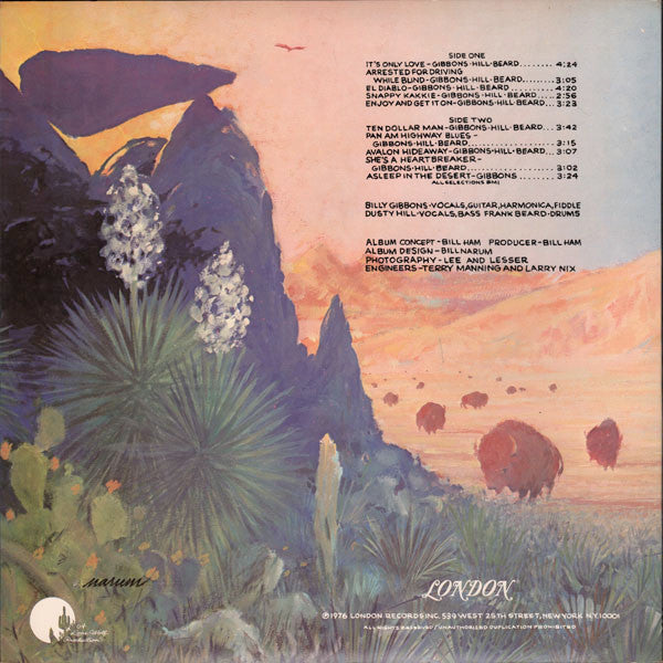 ZZ Top : Tejas (LP, Album, Tri)