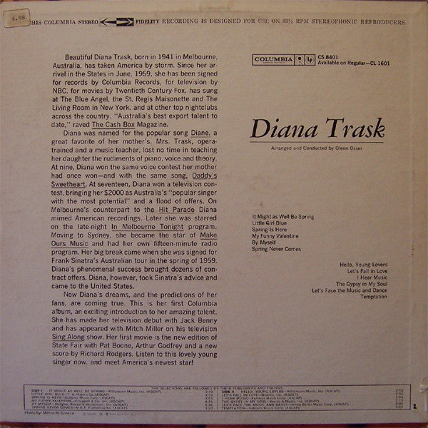 Diana Trask : Diana Trask (LP, Album)