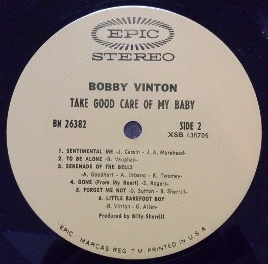 Bobby Vinton : Take Good Care Of My Baby (LP, Album, Pit)