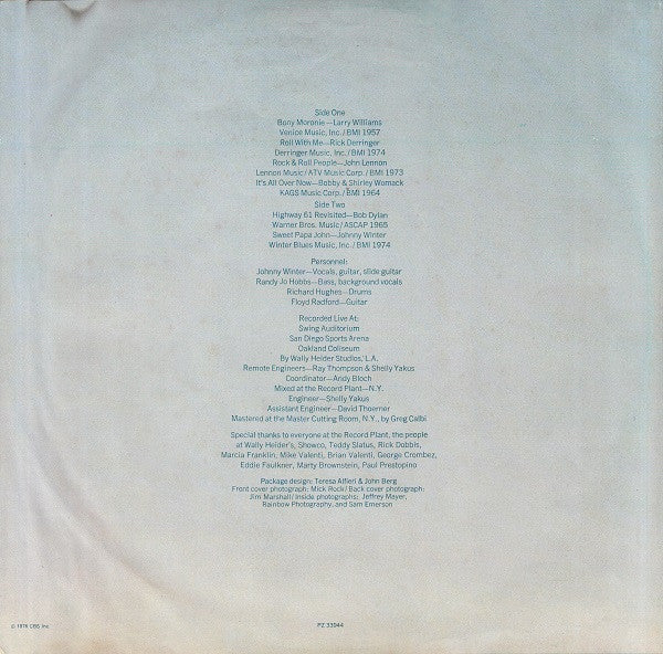 Johnny Winter : Captured Live! (LP, Album, Bla)