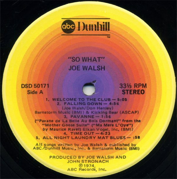 Joe Walsh : So What (LP, Album, Pit)