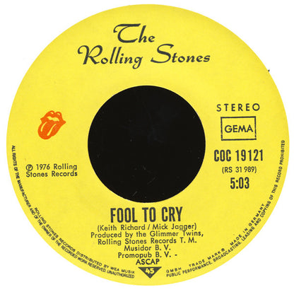 The Rolling Stones : Fool To Cry (7", Single)