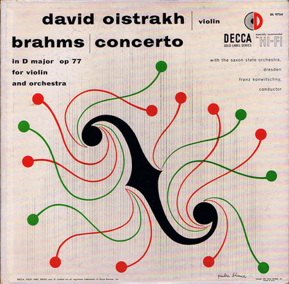 Johannes Brahms / David Oistrach, Staatskapelle Dresden, Franz Konwitschny : Concerto For Violin And Orchestra In D Major Op 77 (LP, Mono)