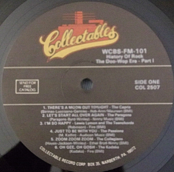 Various : WCBS FM101 History Of Rock, The Doo-Wop Era Part 1 (2xLP, Comp, COL)