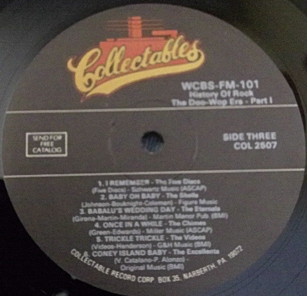 Various : WCBS FM101 History Of Rock, The Doo-Wop Era Part 1 (2xLP, Comp, COL)