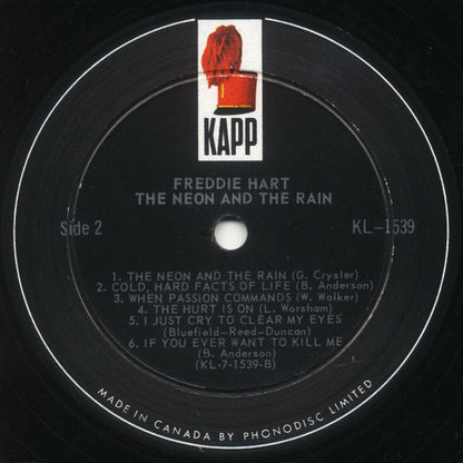Freddie Hart : The Neon And The Rain (LP, Album, Mono)