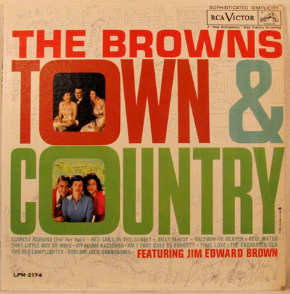 The Browns (3) Featuring Jim Ed Brown : Town & Country (LP, Album, Mono, Ind)