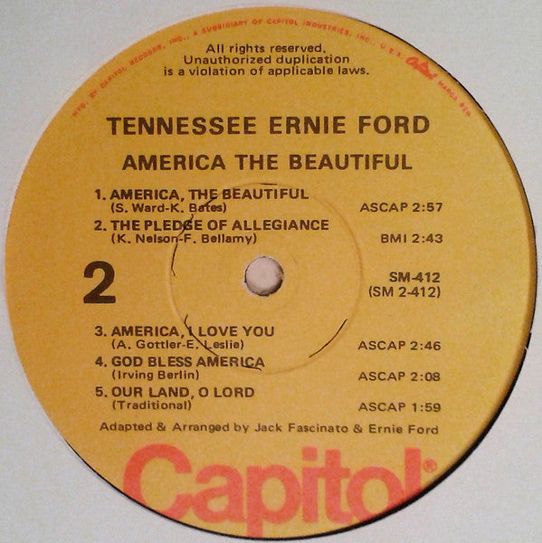Tennessee Ernie Ford : America The Beautiful (LP, RE, Win)