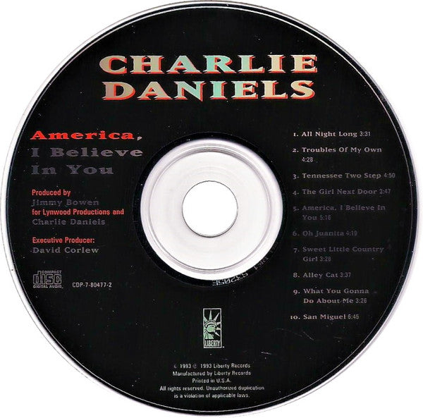 Charlie Daniels : America, I Believe In You (CD, Album)