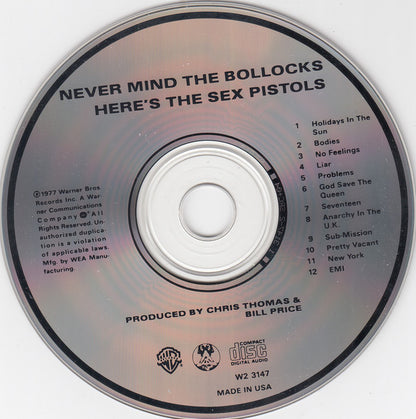 Sex Pistols : Never Mind The Bollocks Here's The Sex Pistols (CD, Album, Club, RE)