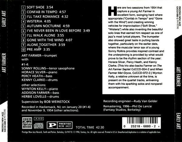 Art Farmer : Early Art (CD, Comp, RE, RM)