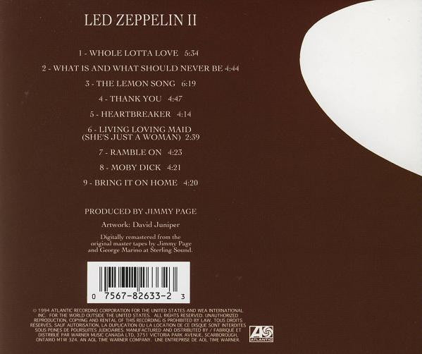 Led Zeppelin : Led Zeppelin II (CD, Album, RE, RM, RP)