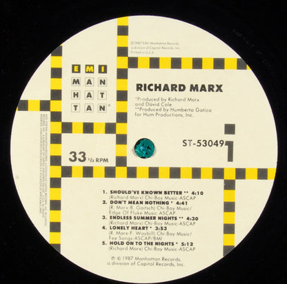 Richard Marx : Richard Marx (LP, Album)