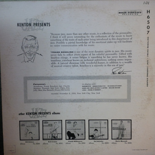 Frank Rosolino : Frank Rosolino (10", Album)