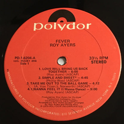 Roy Ayers : Fever (LP, Album, Kee)