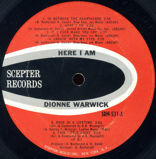 Dionne Warwick : Here I Am (LP, Album, Mono)