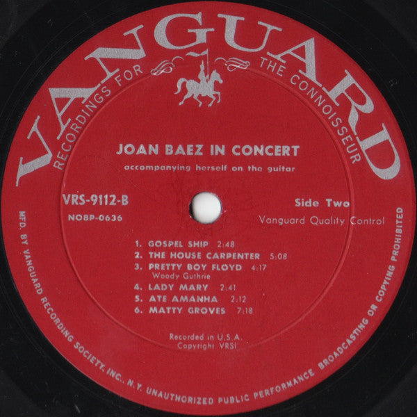 Joan Baez : In Concert (LP, Album, Mono, Roc)