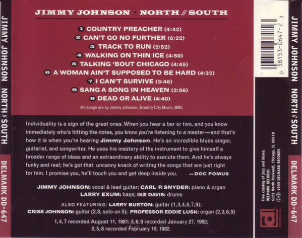 Jimmy Johnson (8) : North // South (CD, Album, RE)