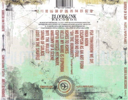 Burden Of A Day : Pilots & Paper Planes (CD, Album)