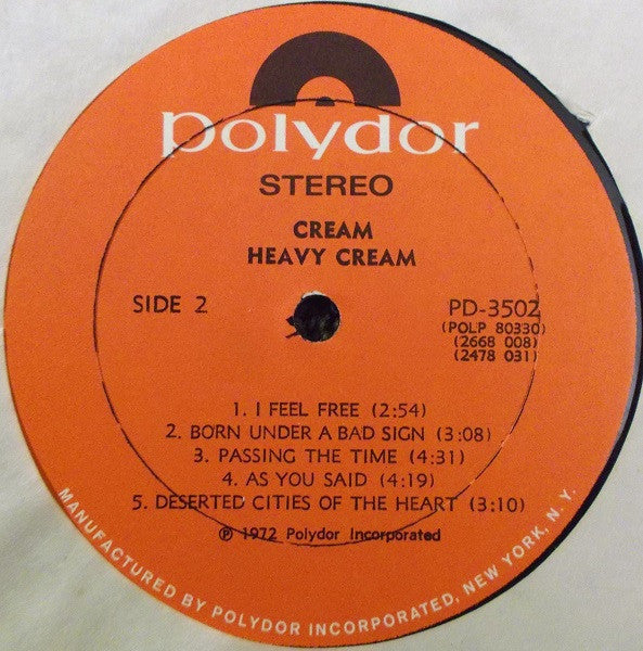 Cream (2) : Heavy Cream (2xLP, Comp)