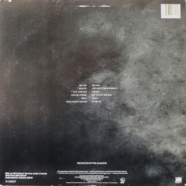 Julian Lennon : Valotte (LP, Album, Club, SRC)