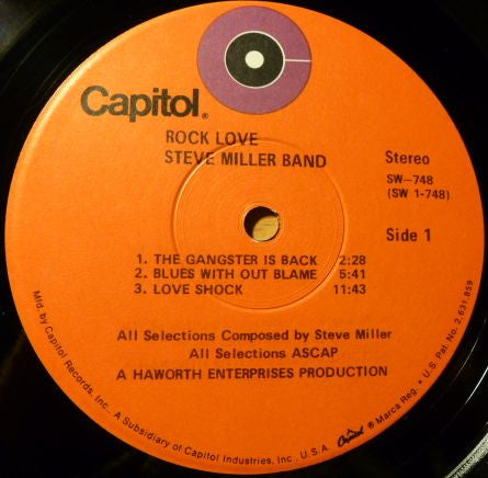 Steve Miller Band : Rock Love (LP, Album, RE)