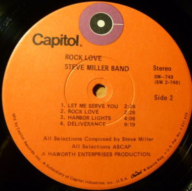 Steve Miller Band : Rock Love (LP, Album, RE)