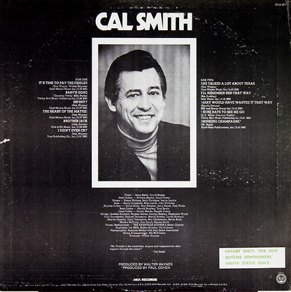 Cal Smith : It's Time To Pay The Fiddler (LP, Album, Glo)
