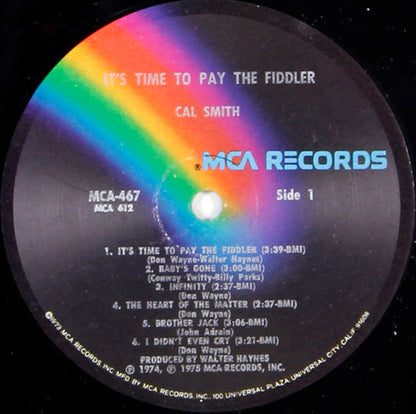 Cal Smith : It's Time To Pay The Fiddler (LP, Album, Glo)