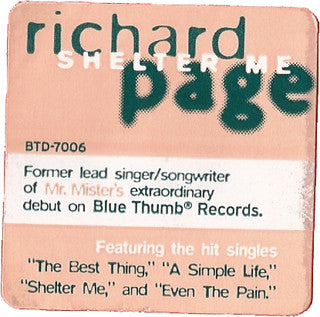 Richard Page : Shelter Me (CD, Album)