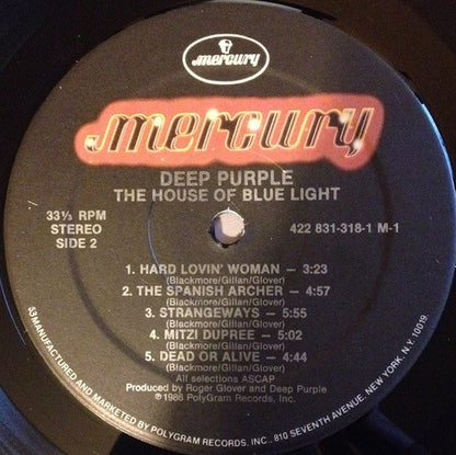 Deep Purple : The House Of Blue Light (LP, Album, 53-)