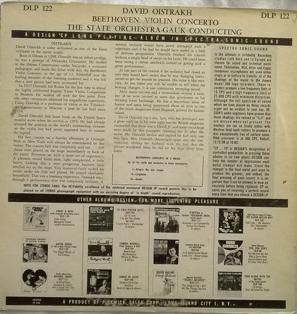 Ludwig van Beethoven, David Oistrach, Russian State Symphony Orchestra, Alexander Gauk : Violin Concerto (LP, Mono)