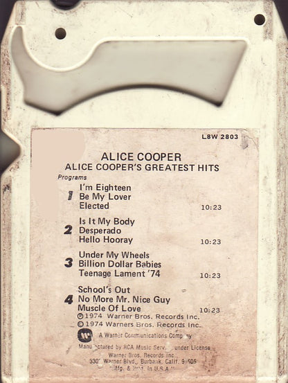 Alice Cooper : Alice Cooper's Greatest Hits (8-Trk, Comp, Club)