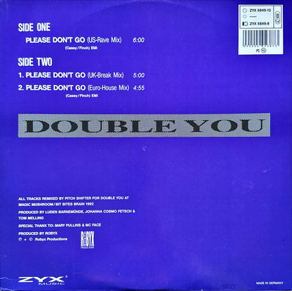 Double You feat. Pitch Shifter : Please Don't Go (The Techno Remixes) (12")