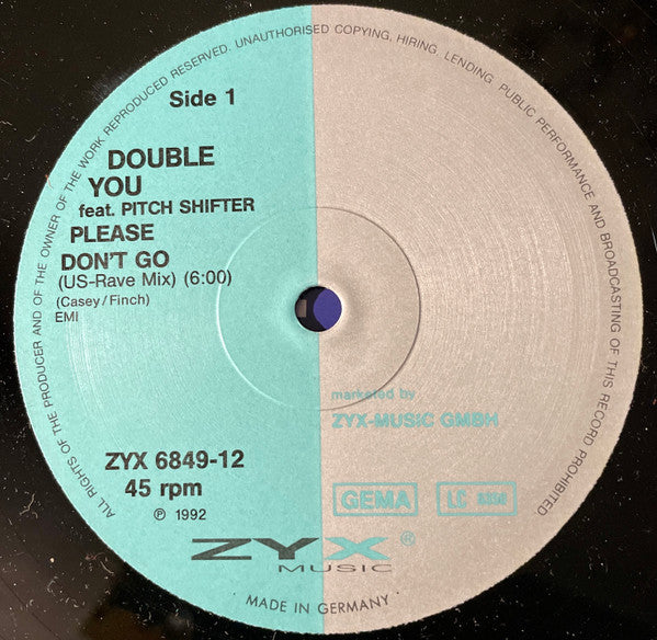 Double You feat. Pitch Shifter : Please Don't Go (The Techno Remixes) (12")