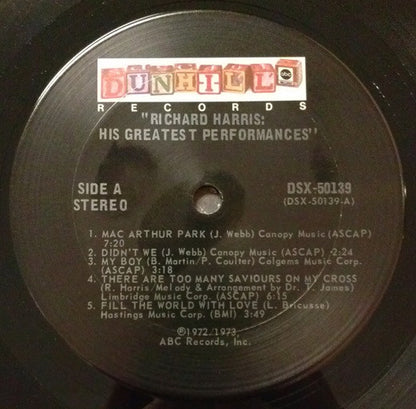 Richard Harris : His Greatest Performances (LP, Comp)