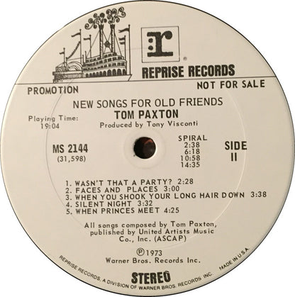 Tom Paxton : New Songs For Old Friends (LP, Album, Promo)